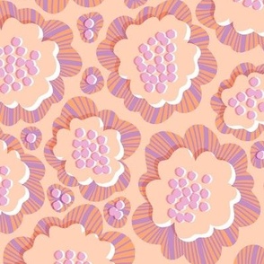 Ripterton - Bold florals in cream and mauve repeat pattern