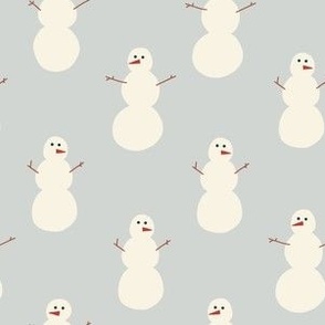 Minimal Snowmen on Light Blue for Boys Holiday and Christmas