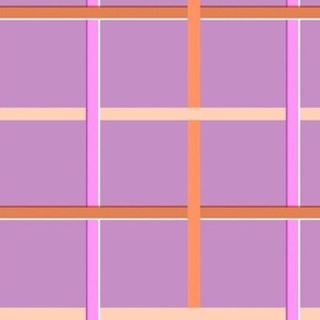 Shutters (Mid Size) - Pink, Mauve, and sienna minimal plaid grid for fashion