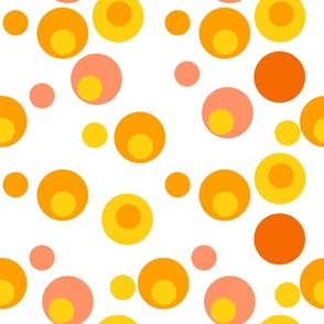 RETRO ABSTRACT DOTS ORANGE AND YELLOW