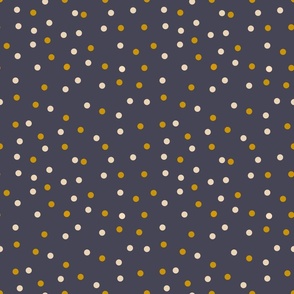 Yellow and cream Spots on dark Grey background