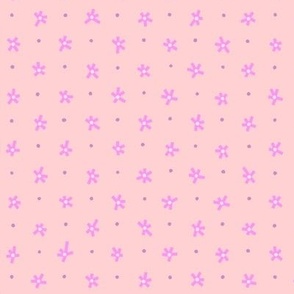 Dainty Blossoms - Tone on tone pretty in pink mod little flowers