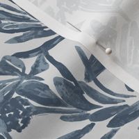Small Blue and White Floral | Handpainted Abstract Flowers