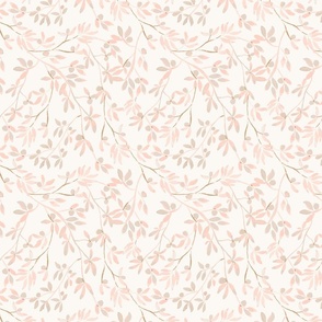 Olive grove leafy botanical in pink + taupe