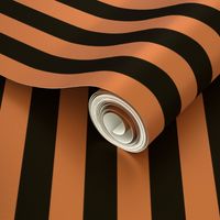 Classic Vertical Stripes - Black and Peach - Small