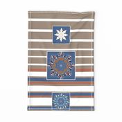 Neutral lake life tea towel