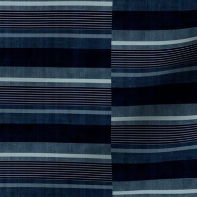 Staggered Stripe - Indigo, Blue, Navy,  (Medium Scale)