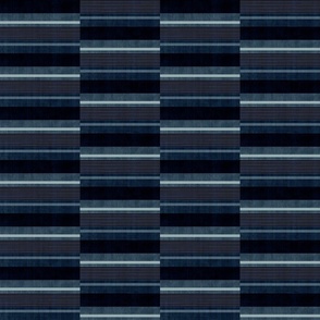 Staggered Stripe - Indigo, Blue, Navy,  (Medium Scale)