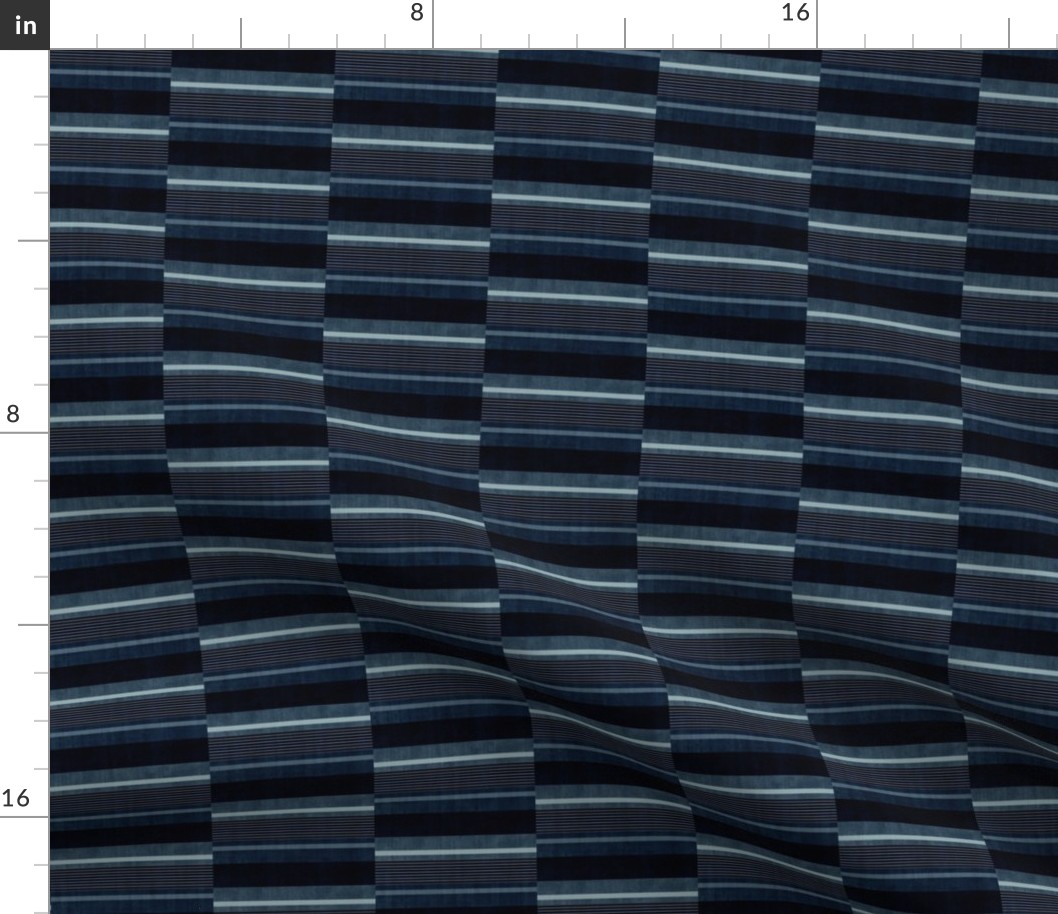 Staggered Stripe - Indigo Blue (small scale)