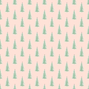 Christmas trees in pink and green small