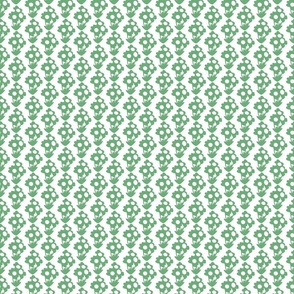 Christmas retro floral in green and white medium
