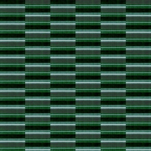 Staggered Stripe - Green  &  Blue (Small Scale)