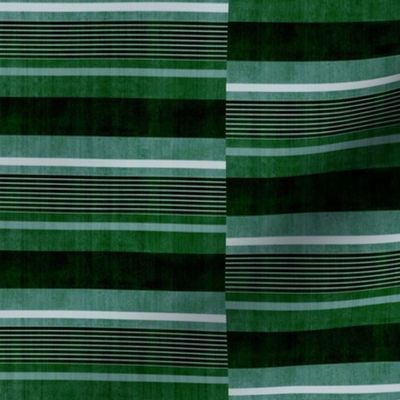 Staggered Stripe - Green & Blue