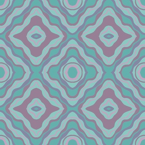 Retro Ogee Teal and Purple