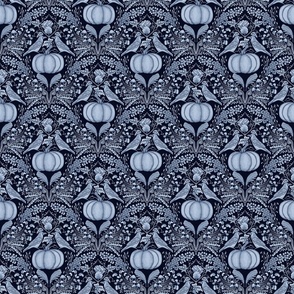 Gothic Halloween Botany Study Blue Small 