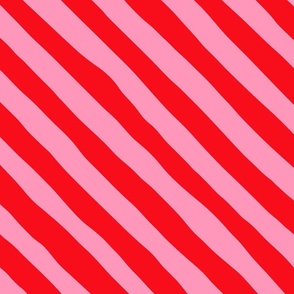 Candy Cane Stripes - Large - Pink Red