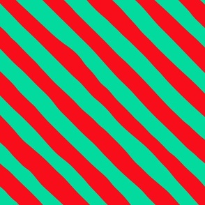Candy Cane Stripes - Large - Green Red