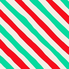 Candy Cane Stripes - Large - Red White Green