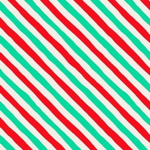 Candy Cane Stripes - Medium - Red White Green