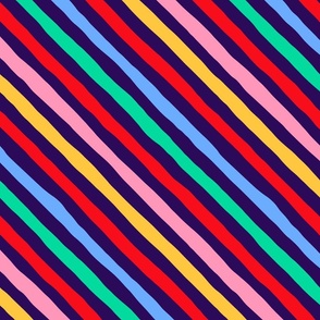 Candy Cane Stripes - Medium - Multi Dark