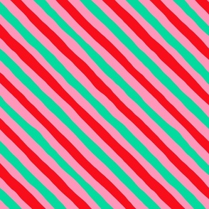 Candy Cane Stripes - Medium - Pink Green Red