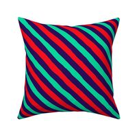 Candy Cane Stripes - Medium - Navy Green Red