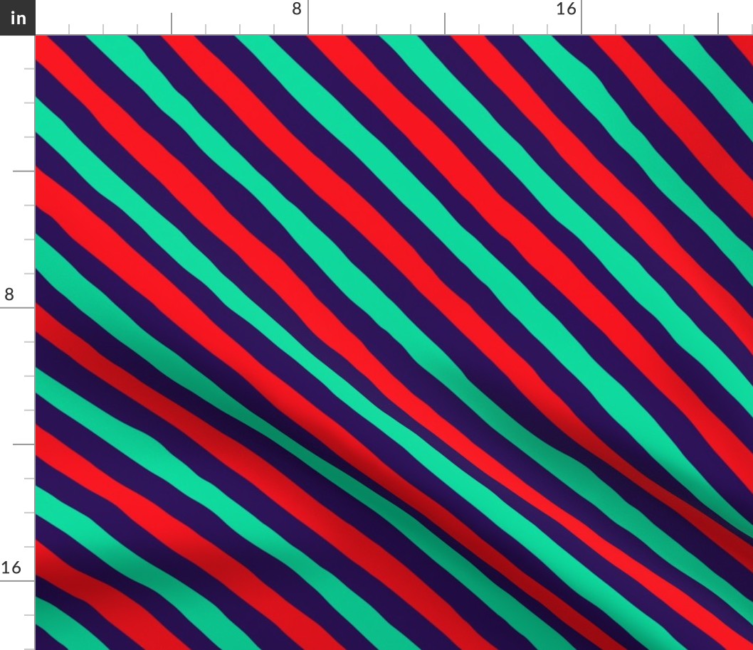 Candy Cane Stripes - Medium - Navy Green Red