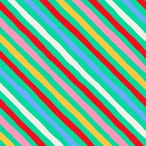 Candy Cane Stripes - Medium - Green Multi