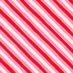 Candy Cane Stripes - Medium - Pink White Red