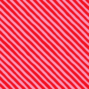 Candy Cane Stripes - Small - Pink Red