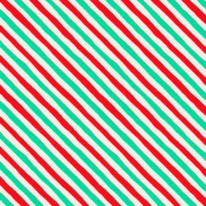 Candy Cane Stripes - Small - Red White Green