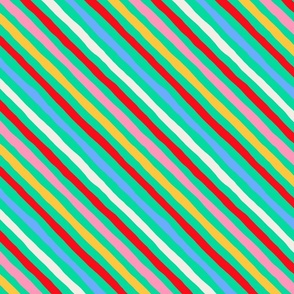 Candy Cane Stripes - Small - Green Multi