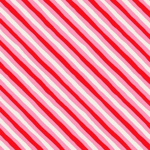 Candy Cane Stripes - Small - Pink White Red