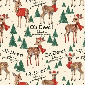 Medium - Oh deer what a fucking year swear words Christmas