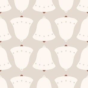 Jingle Bells / medium scale / winter beige neutral geometric christmas pattern bell shape