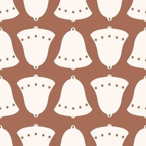 Jingle Bells / medium scale / cosy brown geometric christmas pattern bell shape