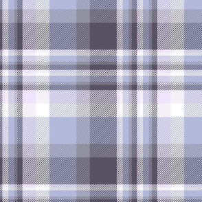 12" Plaid in faded blue, grey, pink and white