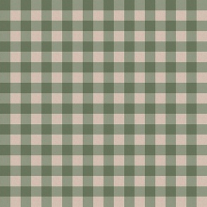 Gingham - linen, pink and green small 