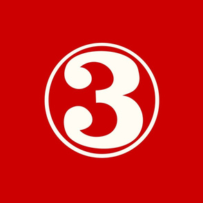 Number Three red