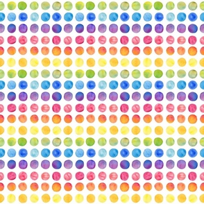 Watercolour Rainbow Spotty horizontal stripes large scale 6 inch
