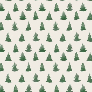 Evergreen Trees Spaced Beige 8x8 large