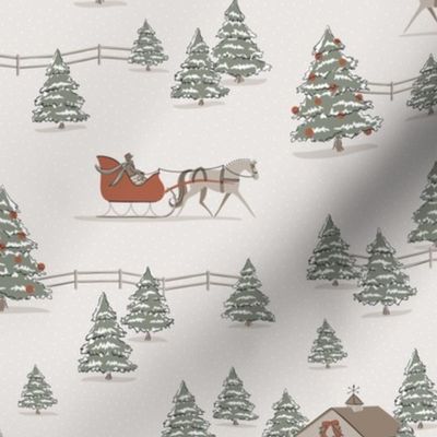 Sleigh Ride | Classic Red and Green | Cabincore Christmas Holiday