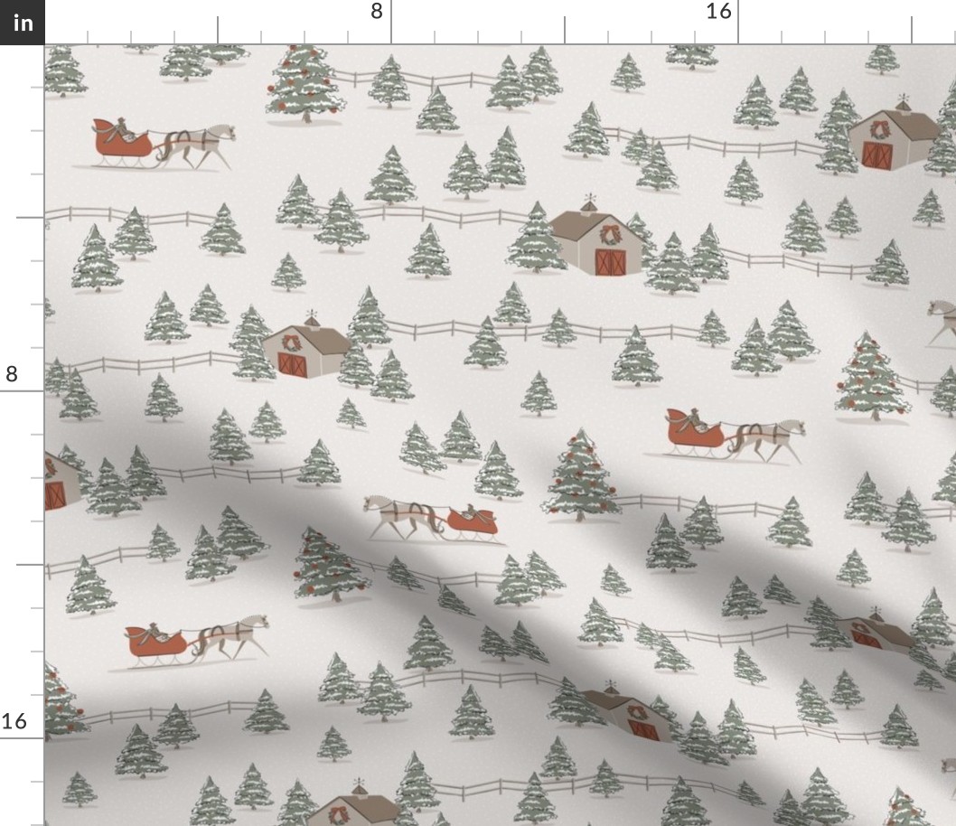 Sleigh Ride | Classic Red and Green | Cabincore Christmas Holiday