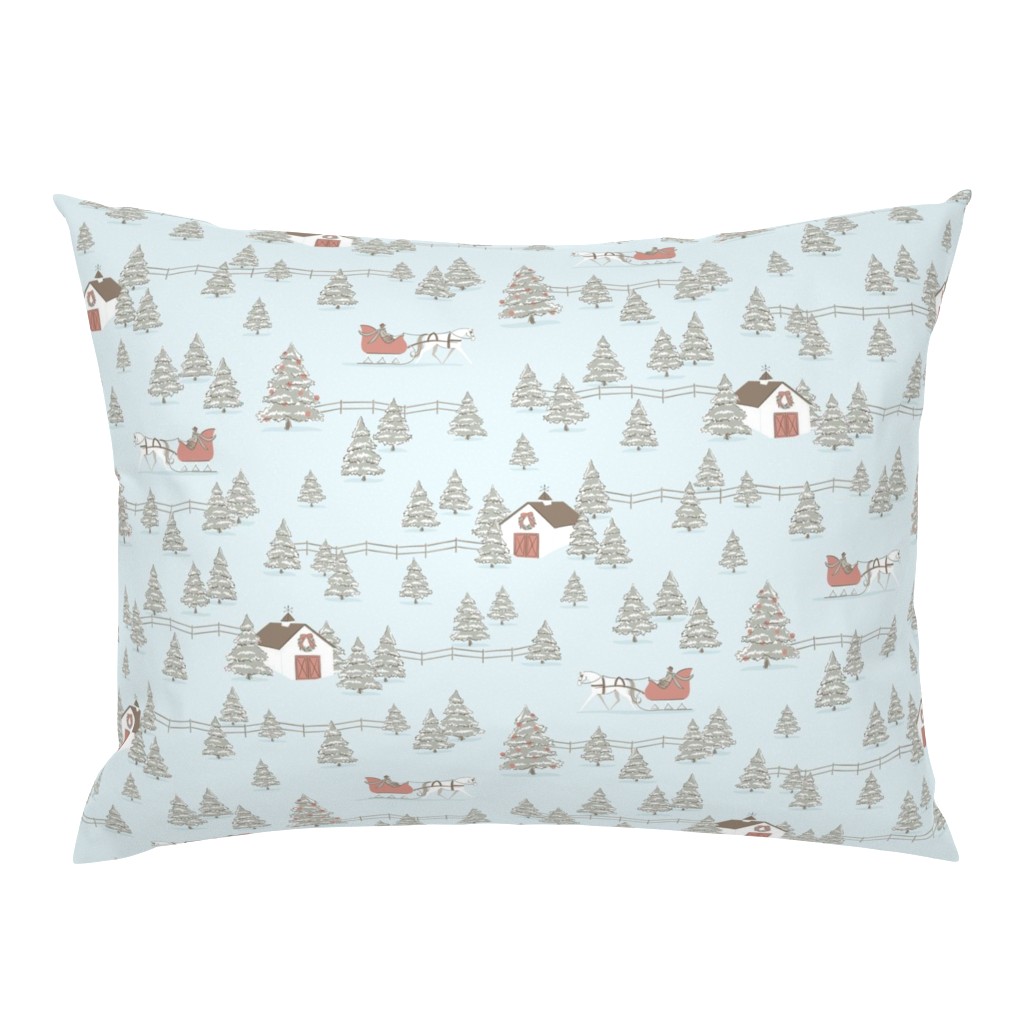 Sleigh Ride | Pink and Blue Pastel | Victorian Christmas