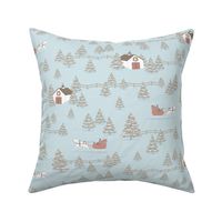 Sleigh Ride | Pink and Blue Pastel | Victorian Christmas