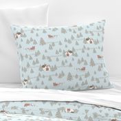 Sleigh Ride | Pink and Blue Pastel | Victorian Christmas