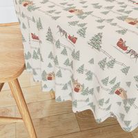 Sleigh Ride | Buttercream and Brandy Red | Christmas Large Scale