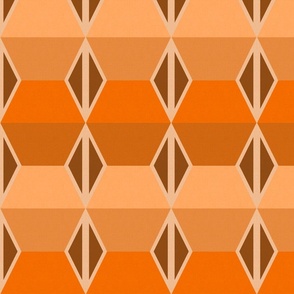 Brutalist folded hexagon_orange_medium