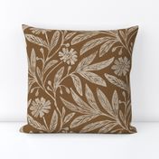 Vintage floral_daisy print_brown