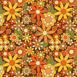 70s retro florals medium
